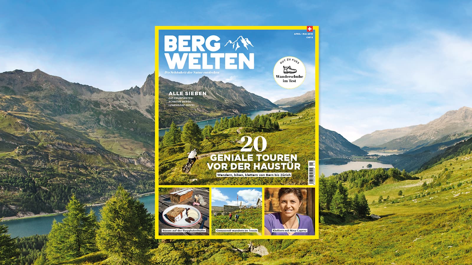 Jetzt überall im Zeitschriftenhandel – das Bergwelten Magazin (April/Mai 2019)