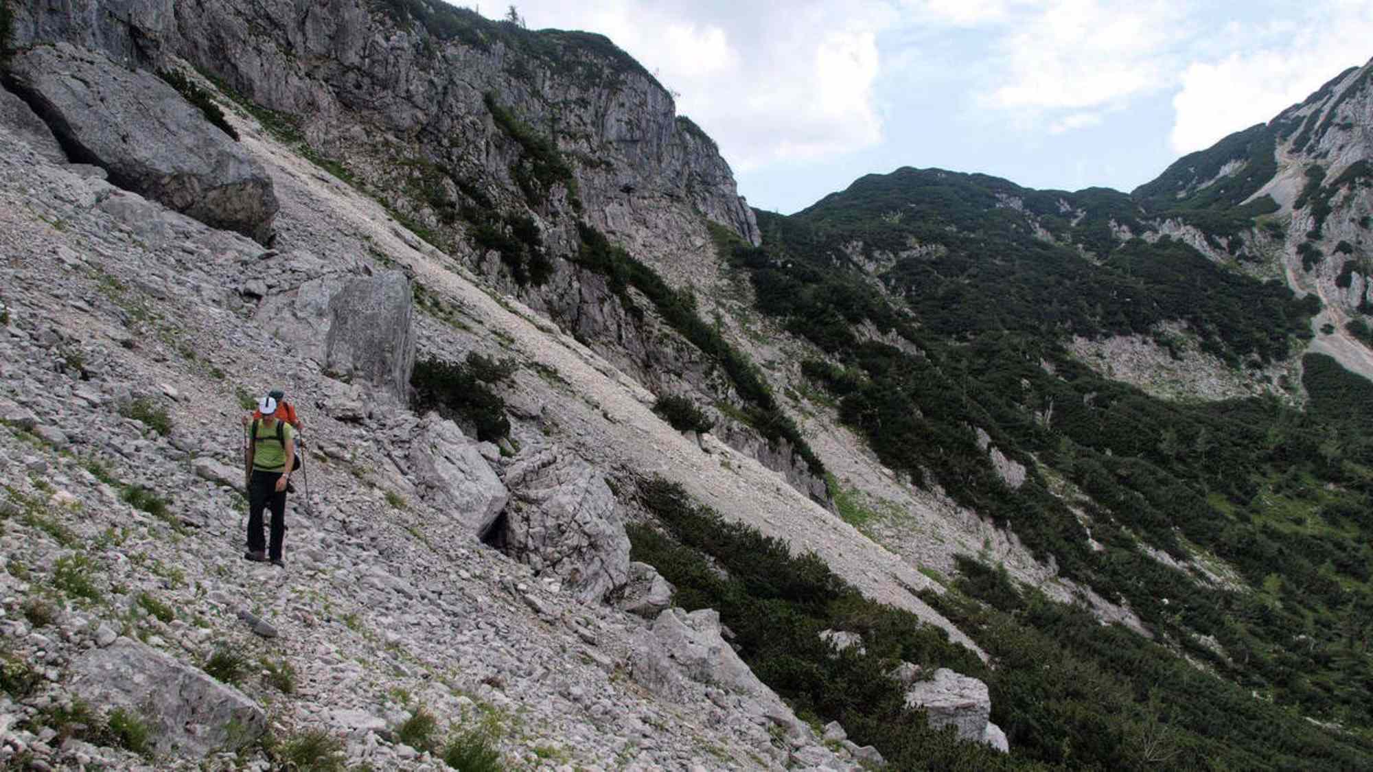 Querung der Geröllfelder