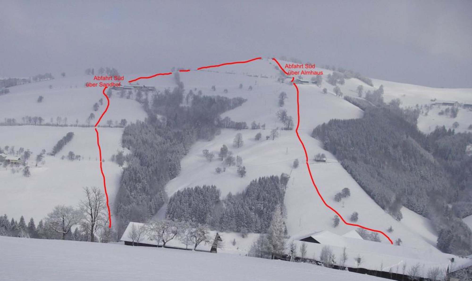 Routen auf der Südseite