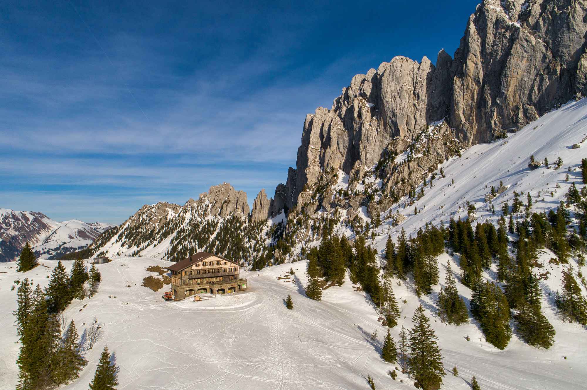 Blick auf das Chalet du Soldat