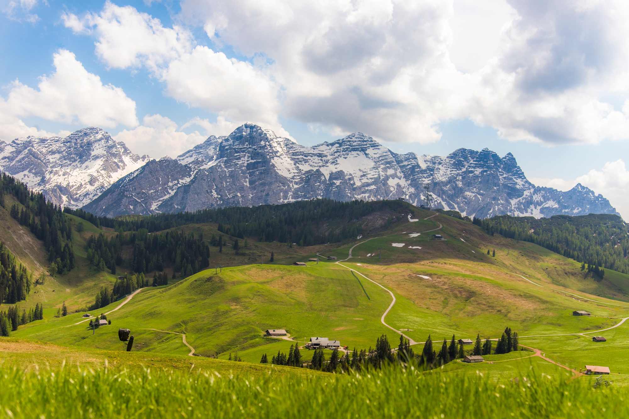 Blick in die Almenwelt Lofer vom Schwarzeck aus