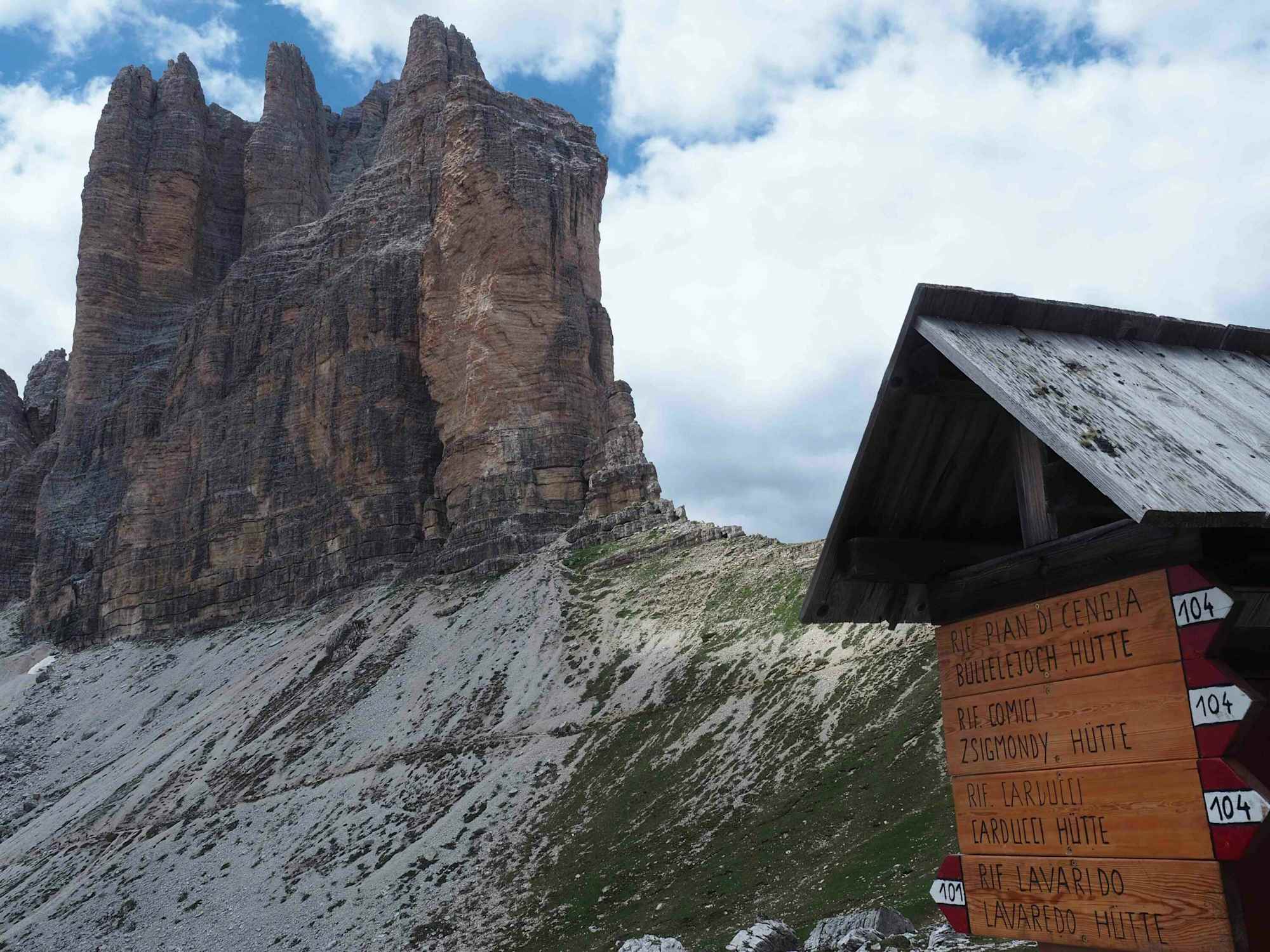 Kreuzung Lavaredo - Drei Zinnen - Büllelejochhütte