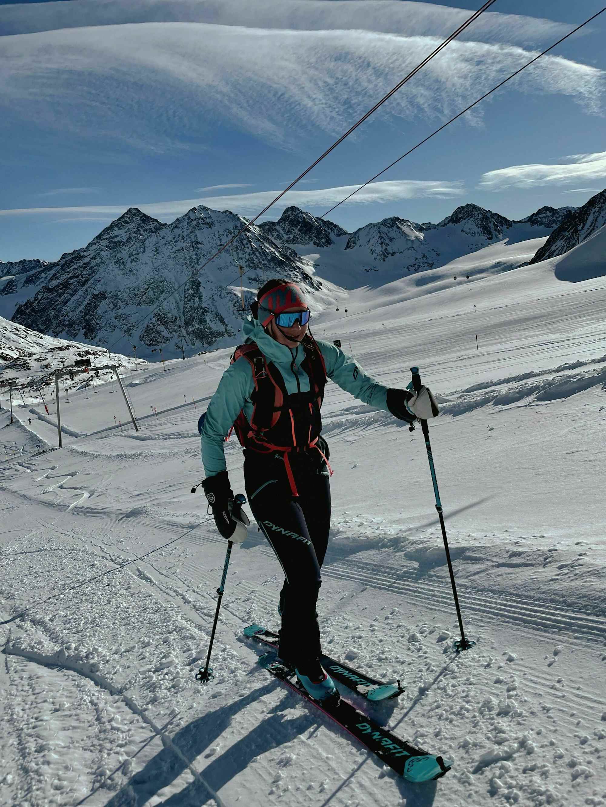Skitourenpark Pitztal - Anstieg auf der gesicherten Piste am Pitztaler Gletscher