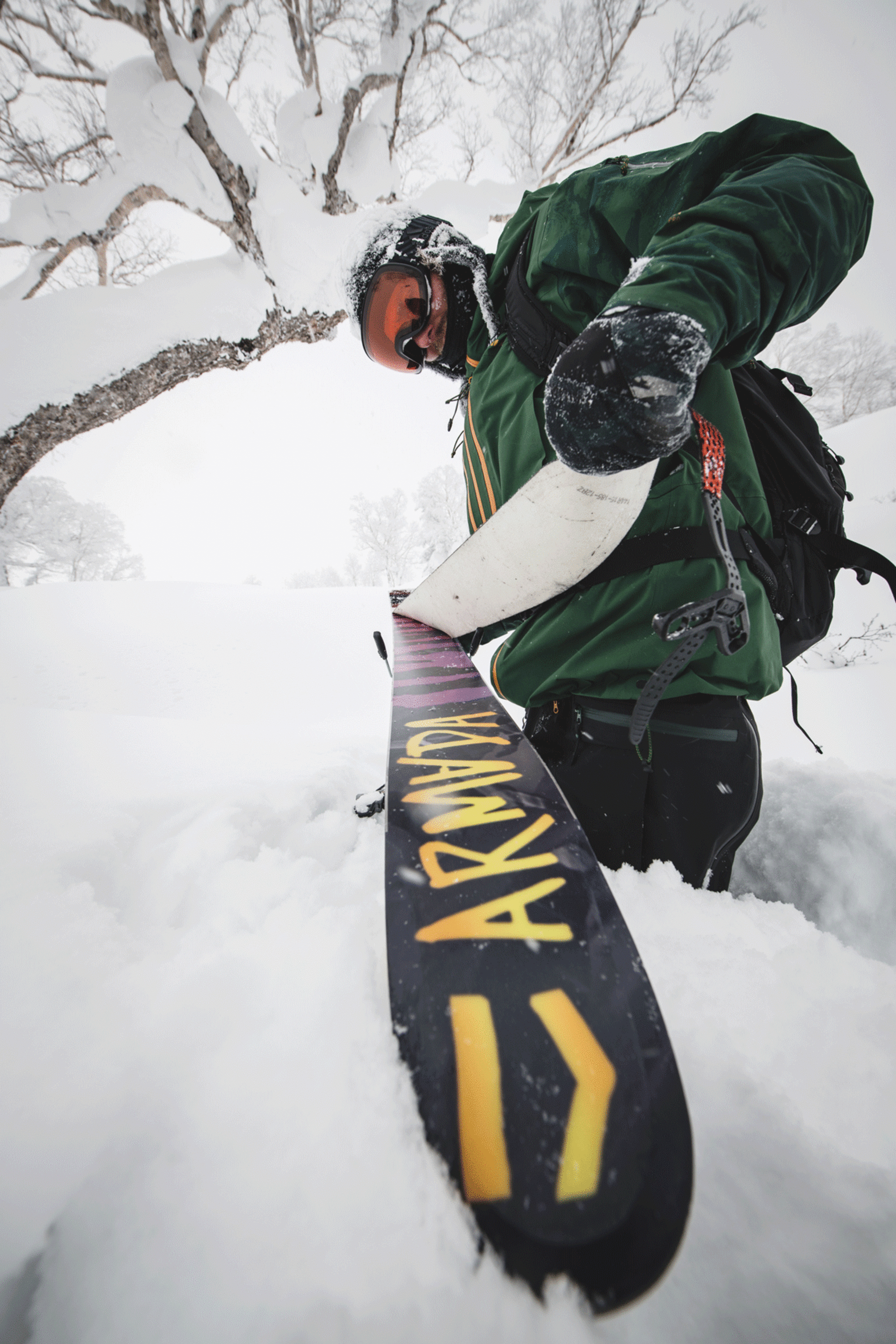 Wer in den Pulverschnee Japans eintauchen will, muss zuerst durch den hüfthohen Powder hiken