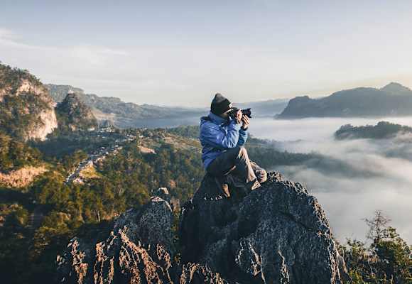 Fotograf auf Berg