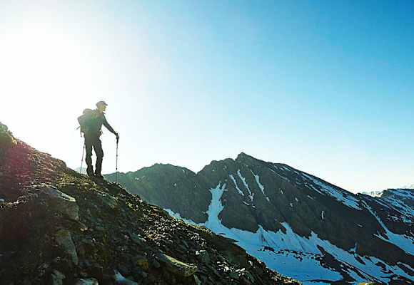 Wanderer in der Glocknergruppe in Tirol