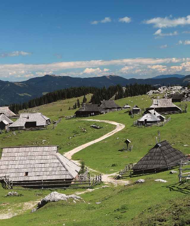 Almhütten auf der Velika Planina.