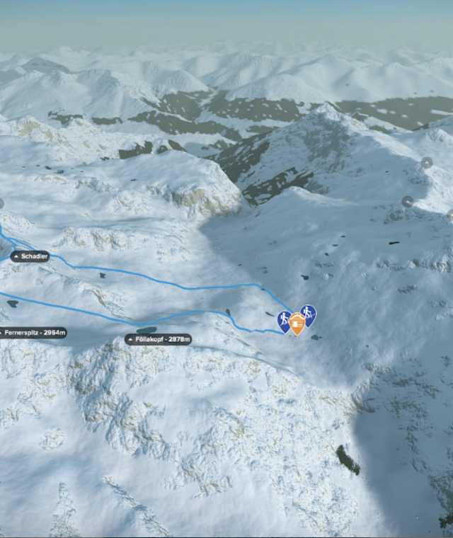 Übersicht Skitour Piz Rims