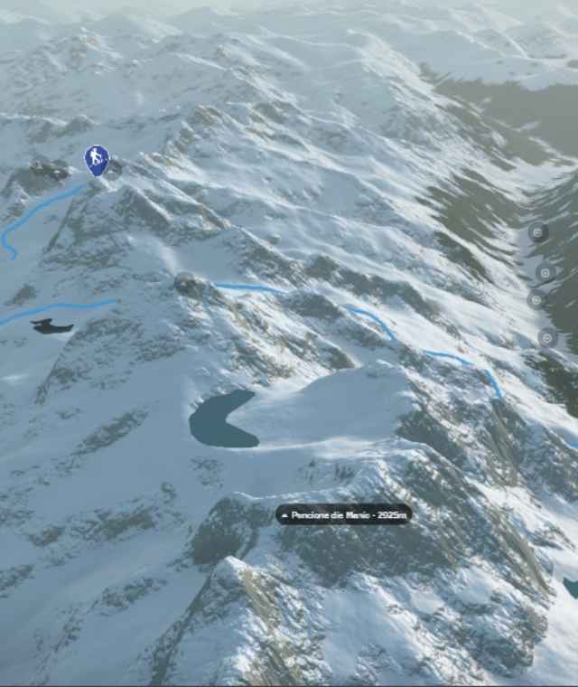 3-D-Ansicht der Skitour Pizzo Pesciora von der Capanna Piansecco