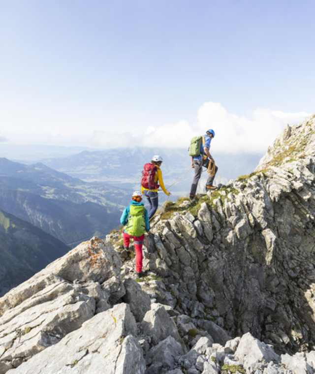Die letzten Meter am Grat zum Gipfel der Zimba