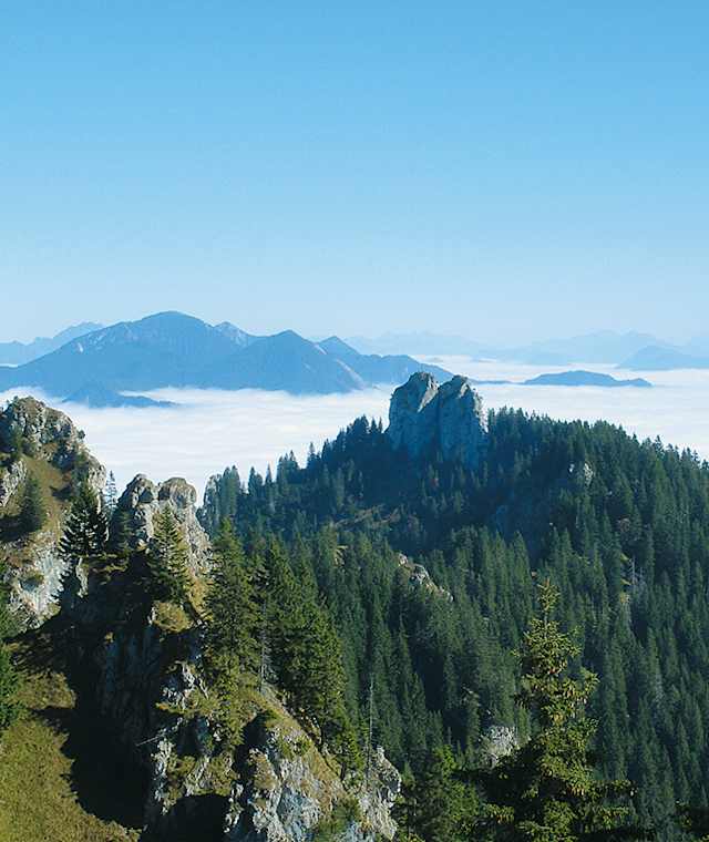 Blick auf das Ettaler Manndl, ein Ziel unserer Tour.